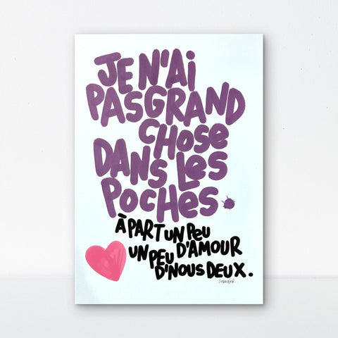 Un peu d'nous deux I Œuvre originale de L’oiseau noir 30x42