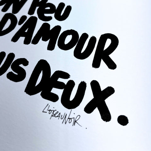 Un peu d'nous deux I Œuvre originale de L’oiseau noir 30x42