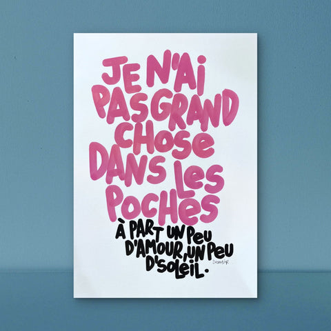 Un peu d'soleil I Œuvre originale de L’oiseau noir 30x42