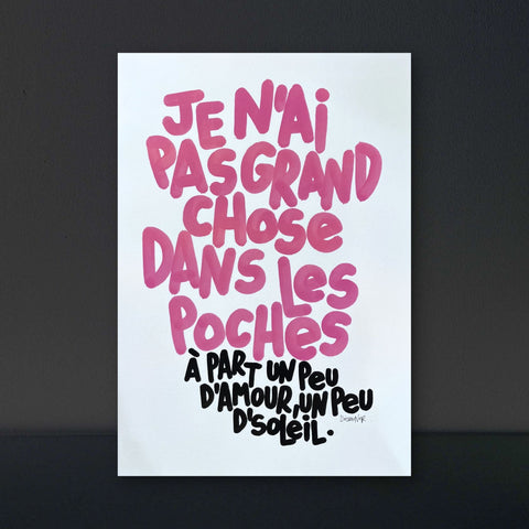 Un peu d'soleil I Œuvre originale de L’oiseau noir 30x42