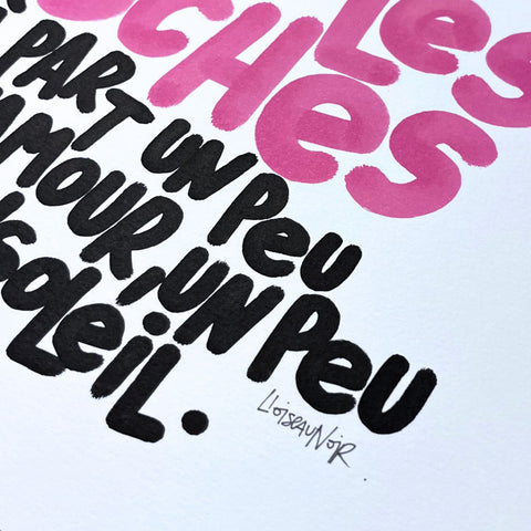 Un peu d'soleil I Œuvre originale de L’oiseau noir 30x42