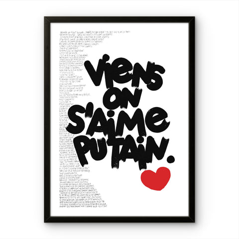 Affiche Sérigraphie "Un cri du cœur" 100 exemplaires numérotées et signées 50x70