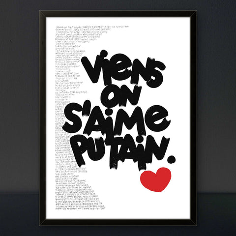 Affiche Sérigraphie "Un cri du cœur" 100 exemplaires numérotées et signées 50x70