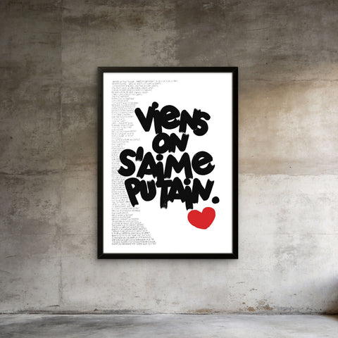 Affiche Sérigraphie "Un cri du cœur" 100 exemplaires numérotées et signées 50x70