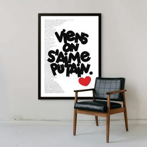 Affiche Sérigraphie "Un cri du cœur" 100 exemplaires numérotées et signées 50x70