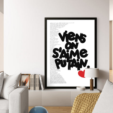 Affiche Sérigraphie "Un cri du cœur" 100 exemplaires numérotées et signées 50x70