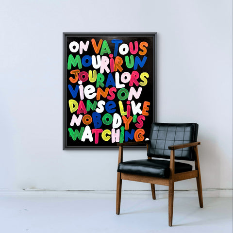VIENS ON DANSE I Œuvre originale sur toile de L’oiseau noir 65x81