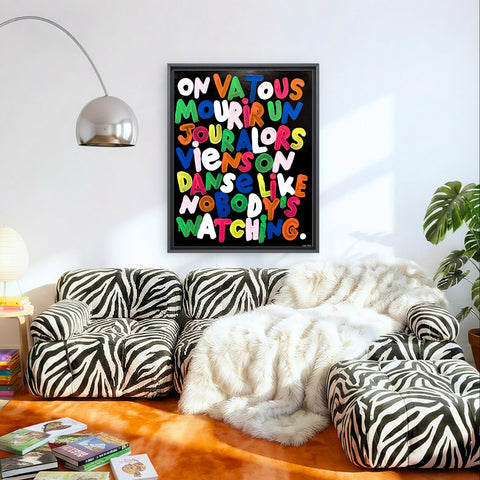 VIENS ON DANSE I Œuvre originale sur toile de L’oiseau noir 65x81