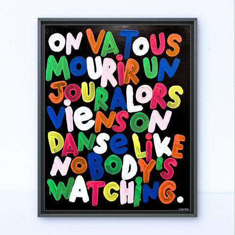 VIENS ON DANSE I Œuvre originale sur toile de L’oiseau noir 65x81