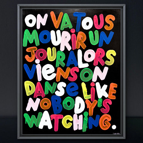 VIENS ON DANSE I Œuvre originale sur toile de L’oiseau noir 65x81