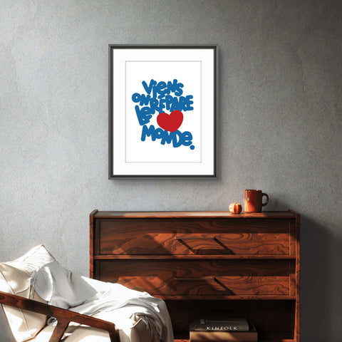 Affiche reproduction "Viens on répare le monde" 50 exemplaires numérotés et signés 30x40