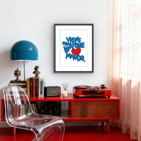 Affiche reproduction "Viens on répare le monde" 50 exemplaires numérotés et signés 30x40