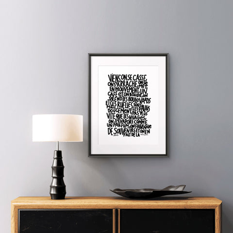 Affiche reproduction "Viens on se casse" 30x40