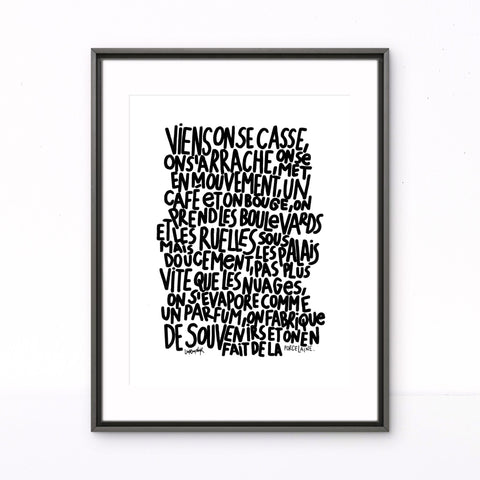 Affiche reproduction "Viens on se casse" 30x40