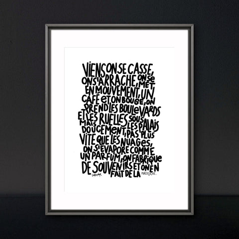 Affiche reproduction "Viens on se casse" 30x40