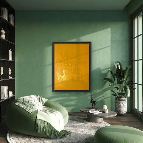 Viens on s'aime pour de vrai I Œuvre originale sur toile et caisse américaine de L’oiseau noir 80x60