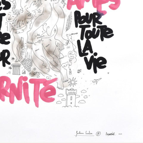 Affiche "Viens on s'aime pour l'éternité" 50 exemplaires numérotées et signées 30x40