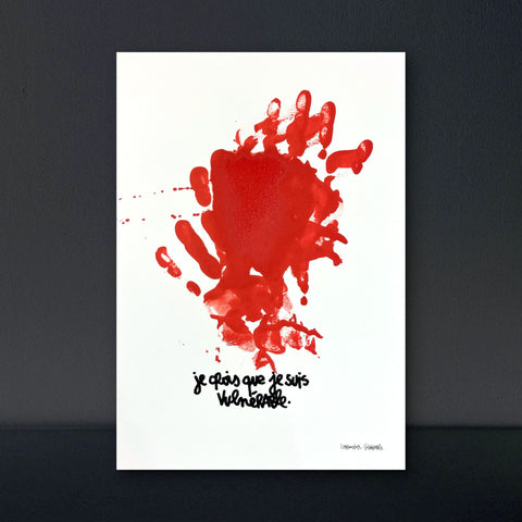 Vulnérable I Œuvre originale de L’oiseau noir 30x42