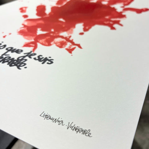 Vulnérable I Œuvre originale de L’oiseau noir 30x42