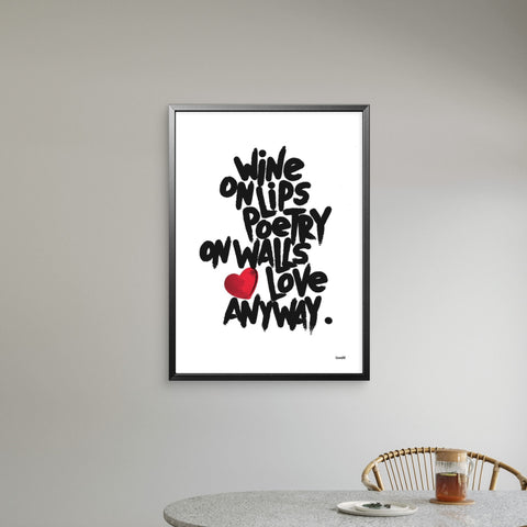 Affiche Sérigraphie "Wine on lips" 100 exemplaires numérotées et signées 50x70