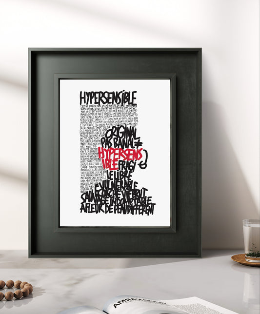 Affiche reproduction "Hypersensible" 50 exemplaires numérotés et signés 30x40